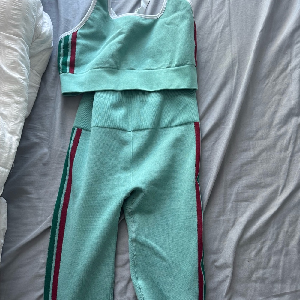 Stylish Mint Green and Red Women's Jumpsuit